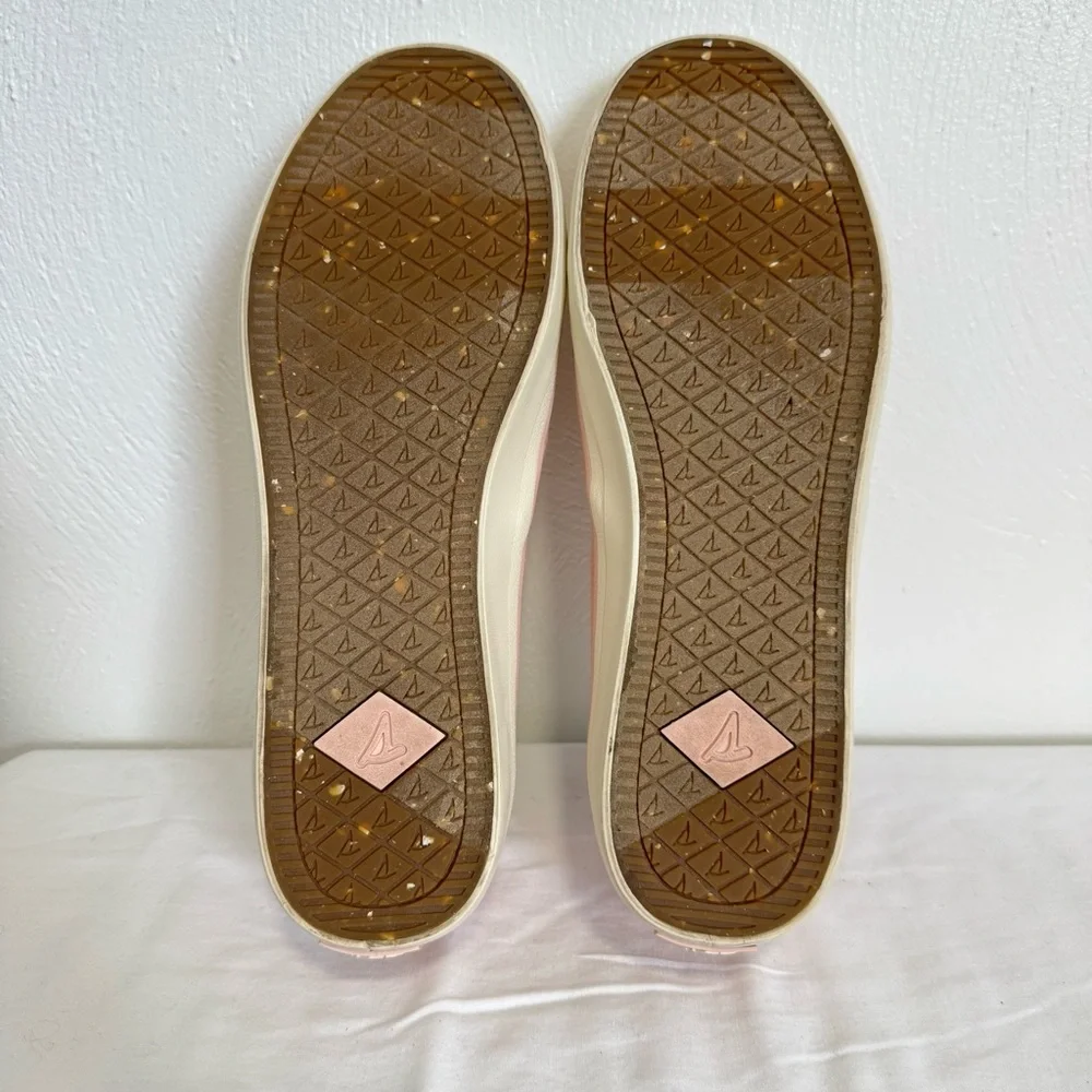 Sperry Women's Crest Twin Gore Shimmer Slip On Sneaker US 8.5 Pink Casual Preppy